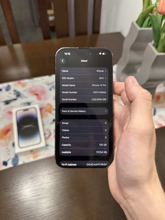 iPhone 14 Pro Space Black 128GB 100% baterii