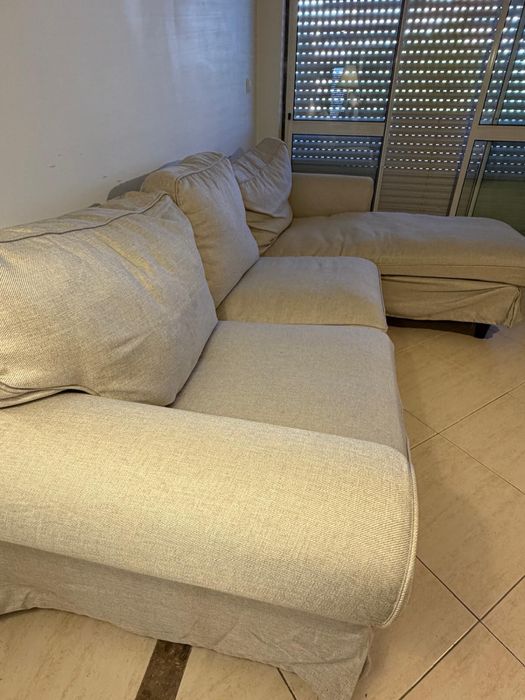 Sofá IKEA EKTORP 3 Lugares com Chaise Longue – Como Novo