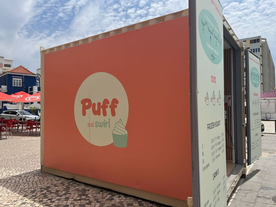 Contentor para venda de gelados, bar, café, gaufres.