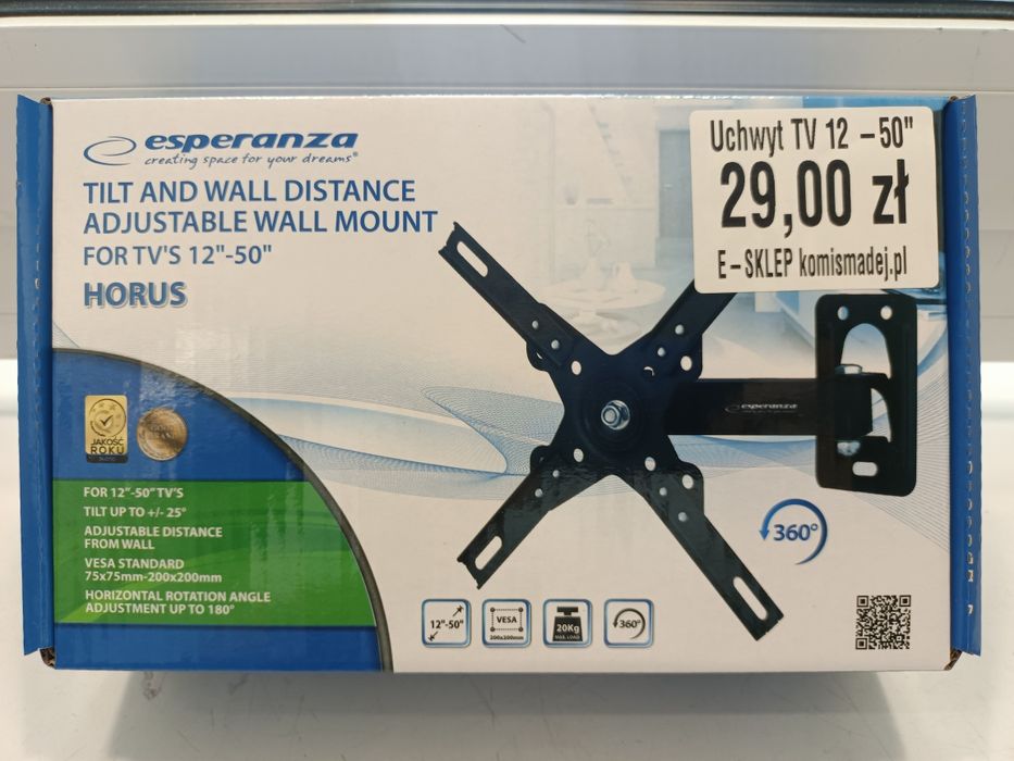 NOWY uchwyt TV 12"-50" max.20kg Esperanza HORUS Komis Madej Sosnowiec