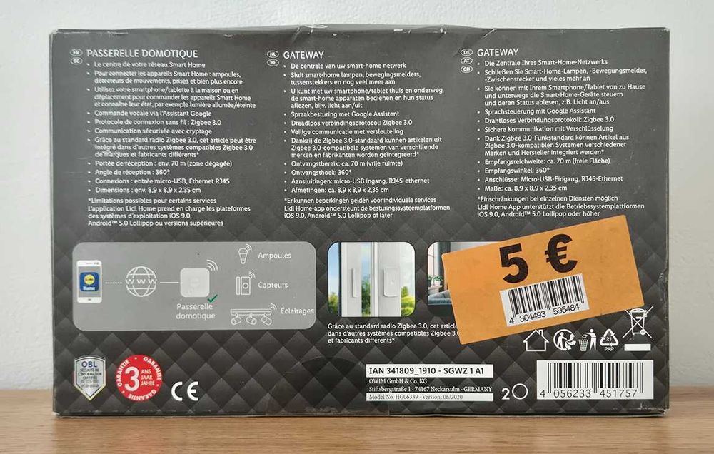 SilverCrest Smart Home Gateway Zigbee 3.0 – nowa bramka Smart Home Lidl Home / Tuya