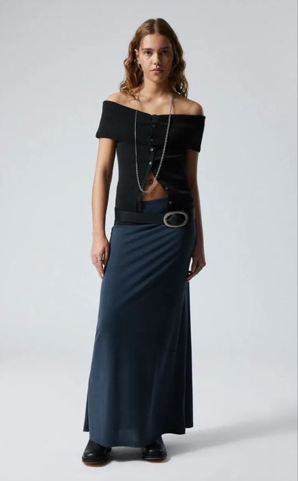 Максі міді спідниця weekday signe drapy maxi skirt