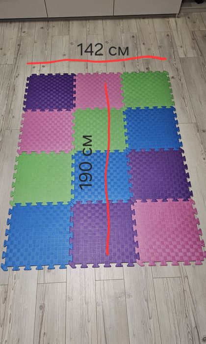 Килимок пазл (12 шт. 48×48 см), мат