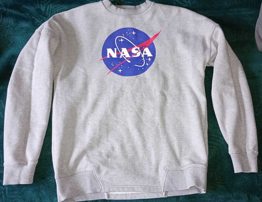 Bluza Reserved NASA szara męska gruba M/L