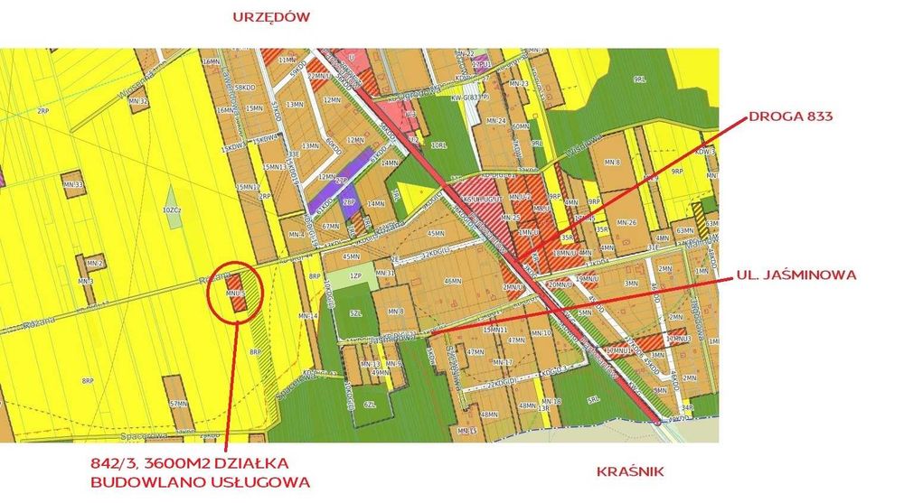Działka Budowlano Usługowa 36 AR, Urzędów, ul. Różana, Bez Sąsiadów, przy lesie - Widok 5