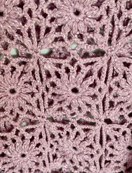 NOWA włoską sukienkę szydełkową kolor WRZOSOWY FIOLETOWY  S M