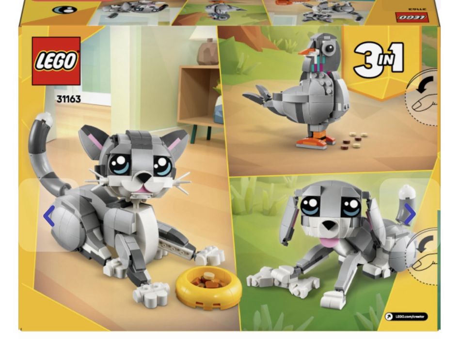 Конструктор LEGO Creator Грайливий кіт, печсик, голуб