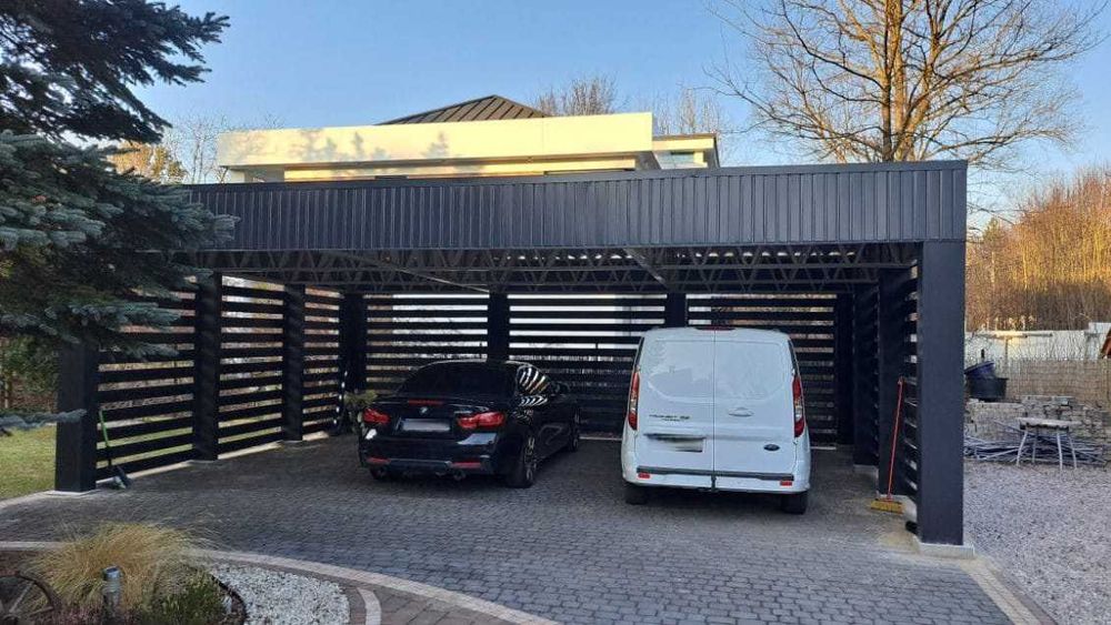 Wiata garażowa, CARPORT, garaż, konstrukcja na DOWOLNY WYMIAR