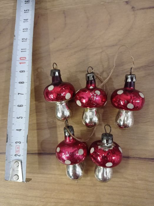 Bombki choinkowe prl grzybki