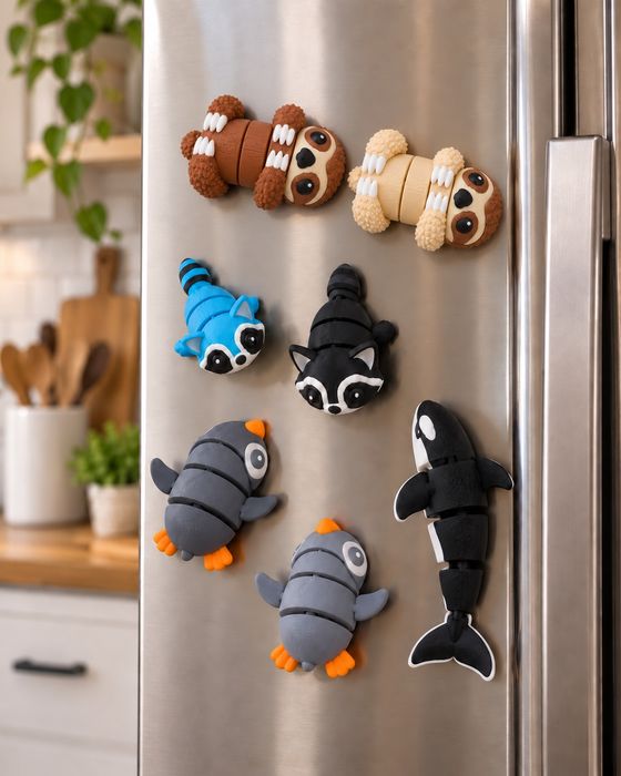 Pack 3 Animais Articulados com Íman – Decoração e Presente