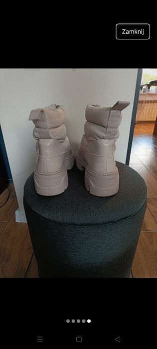 Śniegowce damskie hm h&M 38 beż beżowe