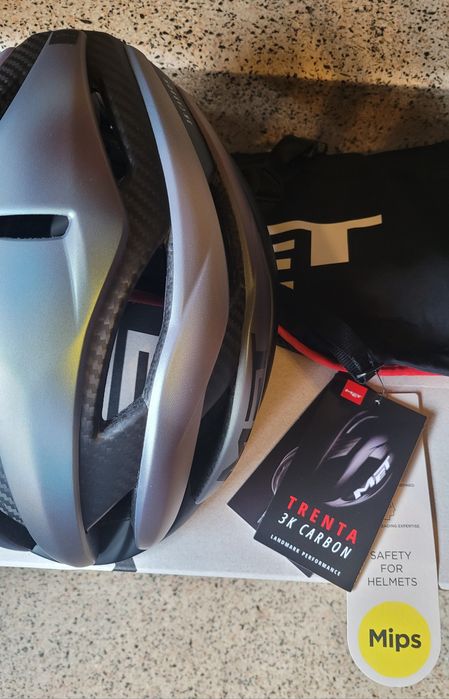 Original Capacete MET Trenta 3k carbon ( cinza )