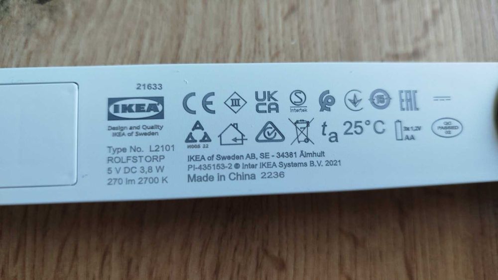 ІКЕА Світлодіодний світильник ROLFSTORP