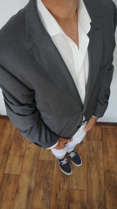 Marynarka Massimo Dutti 100% Wełna Szary Grafit Rozmiar 56 (185/112)