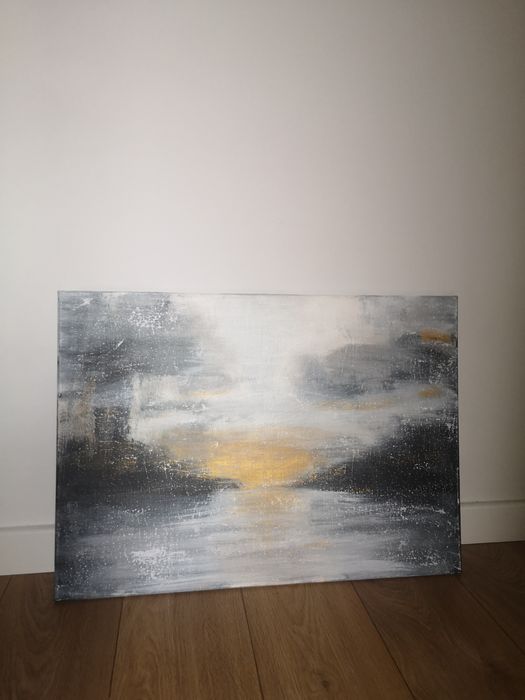 Obraz recznie malowany, abstrakcja, strukturalny