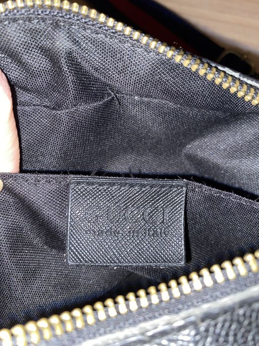 Skorzana torebka Gucci