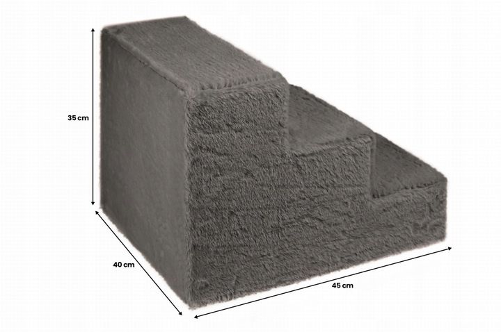 Schodki Dla Psa 3-stopnie Tapicerowane Ciemnoszare Podest Dla Psa Do K