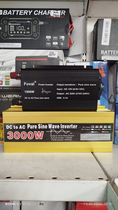 Преобразователь 1600+в 12в 220вольт инвертор чистый синус