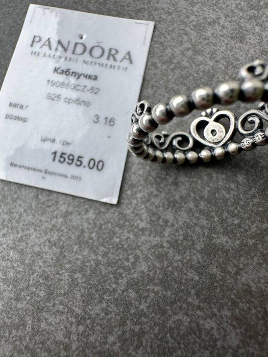 Кольцо Pandora оригинал, Пандора, кольцо серебро 925,каблучка