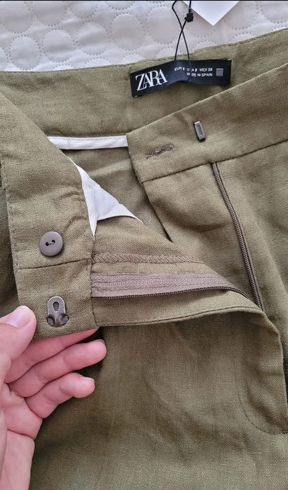 Nowe Lniane krótkie spodenki Zara S