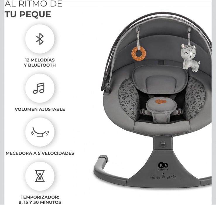 Kinderkraft Rede LUMI 2, balanço elétrico para bebés