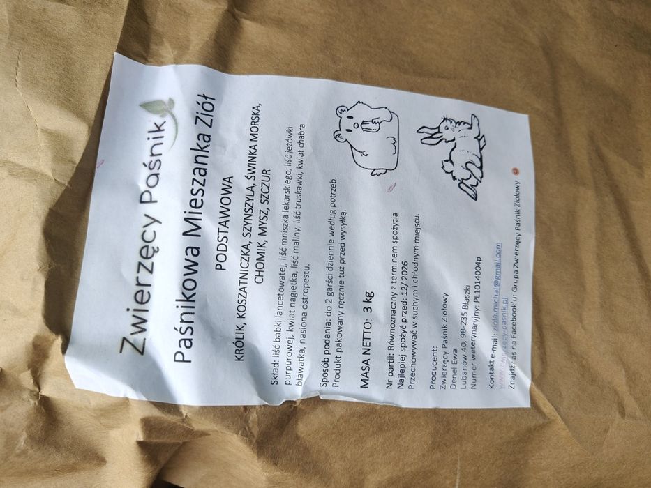 Mieszanka ziół dla królika 3kg