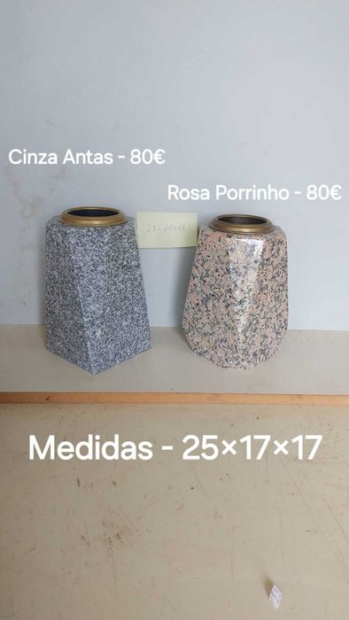 Artigos Fúnebres - Vasos e Janinhas em Mármore e Granito para Campas