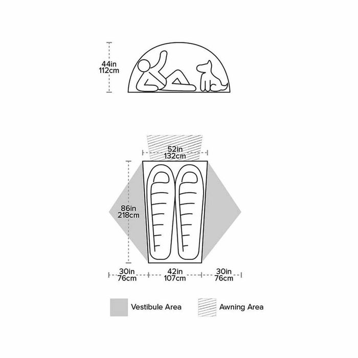 Палатка Big Agnes Salt Creek SL2 (полный вес 1,84 кг.)