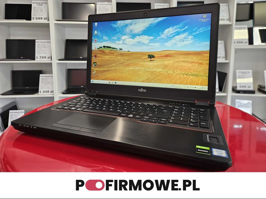 Laptop Fujitsu Celsius H7510 15" Intel Xeon W-10855M 16GB Ram Dysk 512GB SSD LTE NVIDIA Quadro T2000 4GB Faktura 23% Vat Rok Gwarancji PoFirmowe.pl