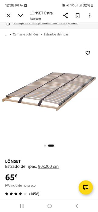 Cama nova foi usada um mês