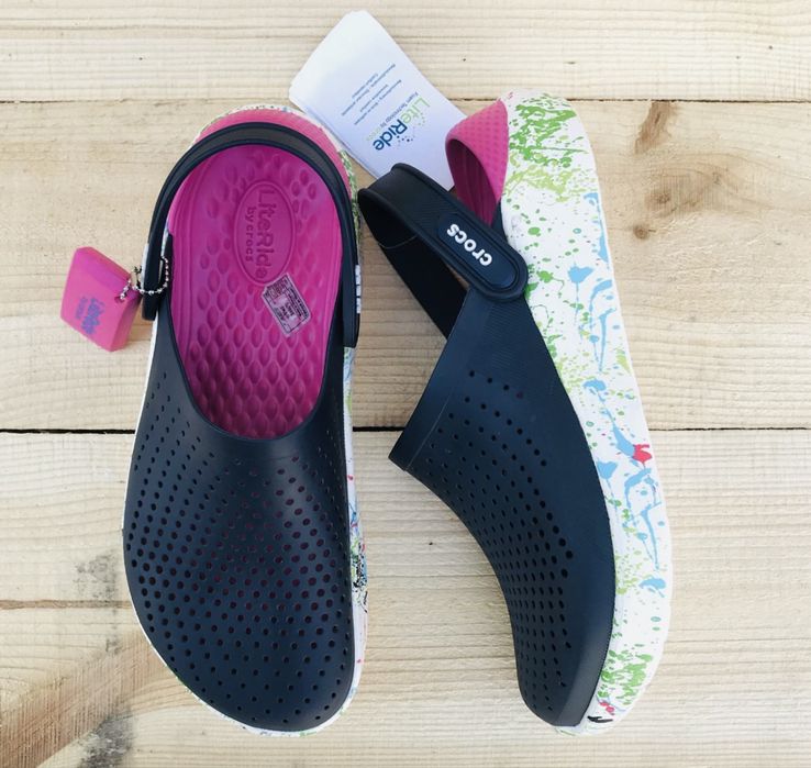Кольорові крокси crocs literide клякс кроксы цветная подошва
