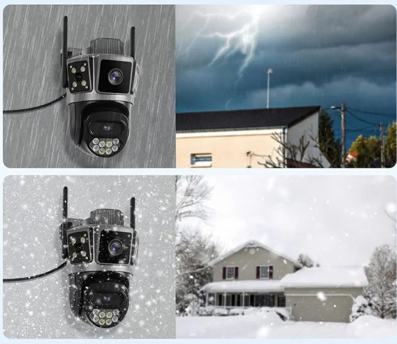 Profesjonalna Podwójna Zewnętrzna Kamera Obrotowa ProGuardAlarm 4G sim