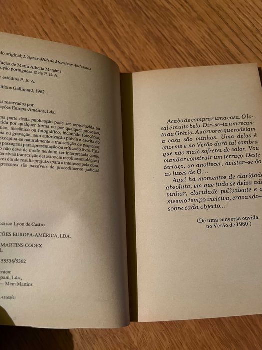 A TARDE DO SR. ANDESMAS      Marguerite duras