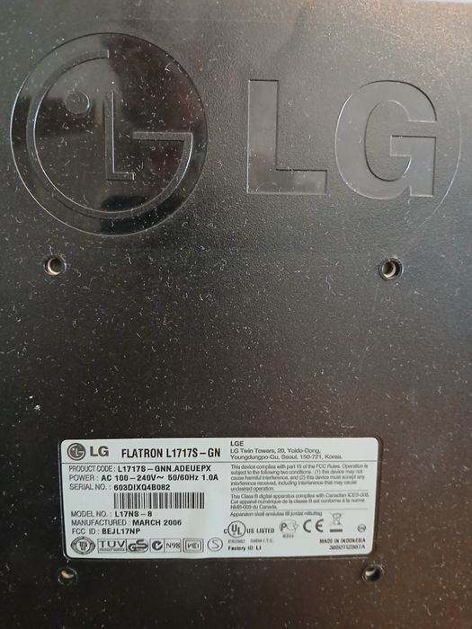 Monitor LG Flatron L1717S 17'' VGA Cinza