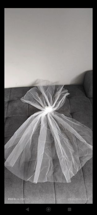 Krótki biały welon