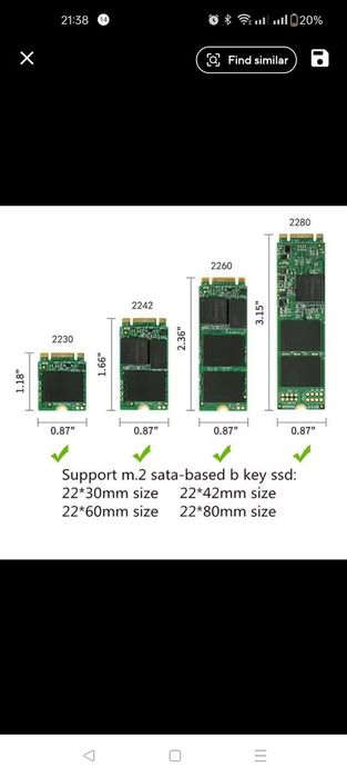 Caixa para Disco Sata M2