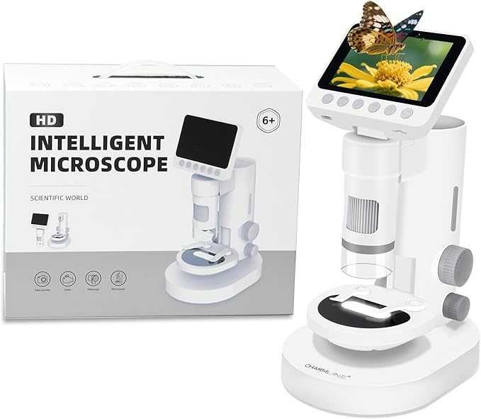 Nowy Mikroskop Cyfrowy dla Dzieci Charmline XW02 1000x Kamera + 32GB  Na Baterie Bezprzewodowy Przyroda LED