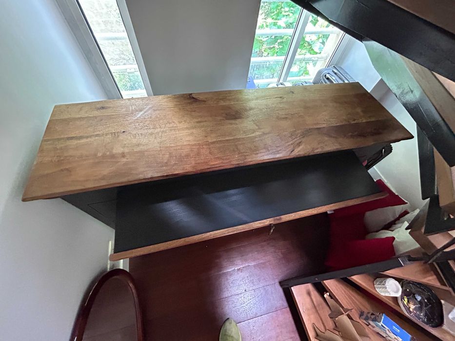 Móvel de trabalho com 15 gavetas – Maisons du Monde – Preto e madeira