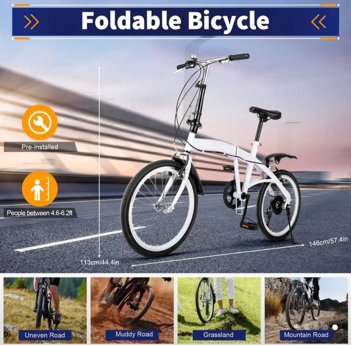 Nowy 6-biegowy rower składany