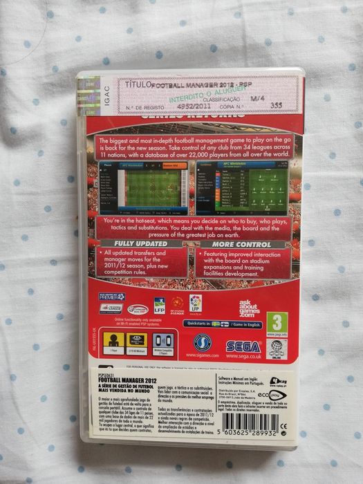 Jogo Football Manager Handheld 2012", PSP (portes grátis)