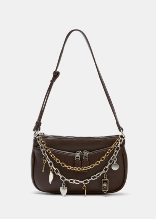 Міні сумочка zara нова колекція коричнева через плече