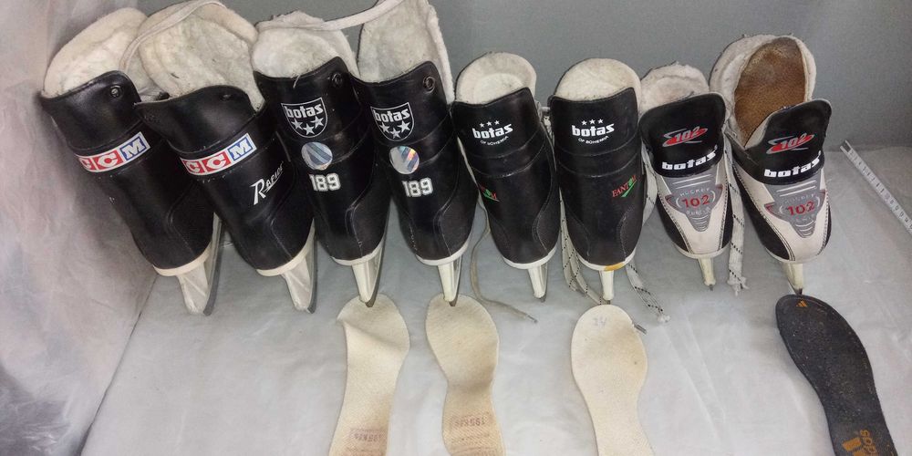 Łyżwy  hokejowe  BOTAS x 3 pary:  wkładki dł.   20/22/23cm