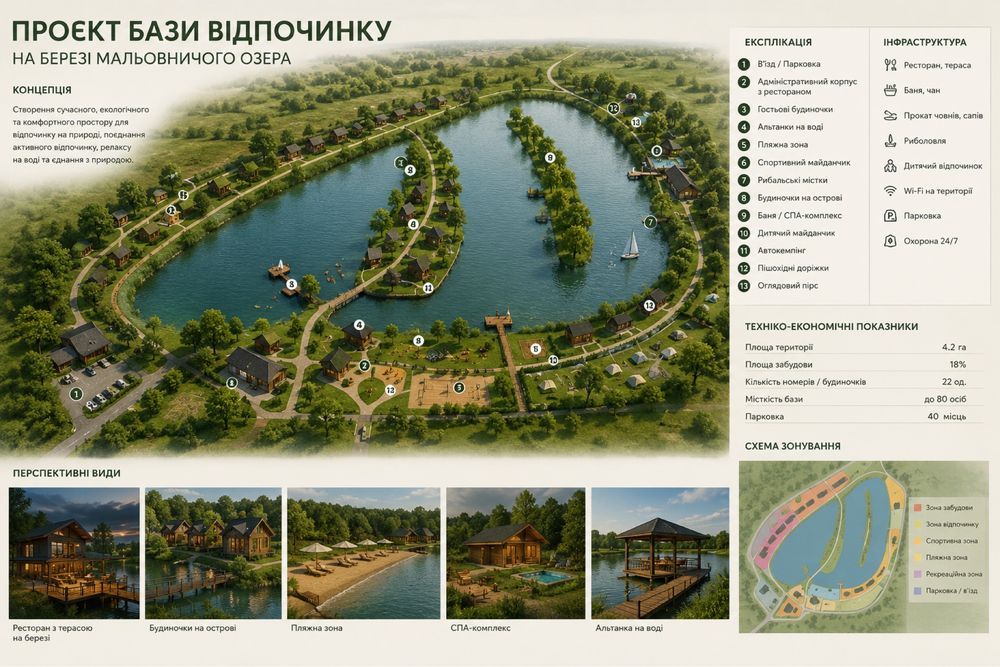 Переуступка оренди озер 3 га (є власна нерухомість)