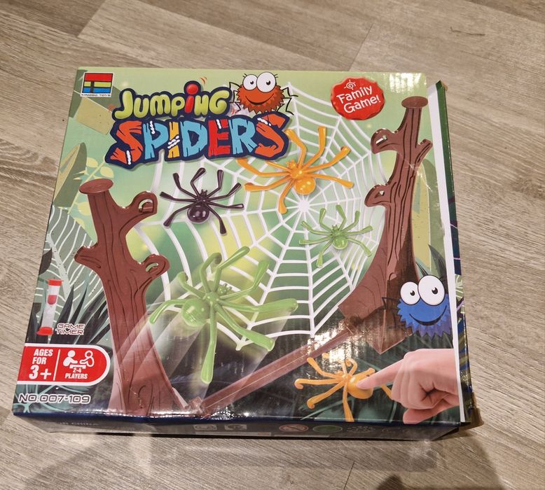 Jumping Spiders  skaczące pająki i drewniany zegar