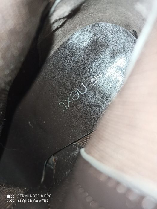 Kozaczki kozaki botki na obcacie skóra naturalna karmel Next rozmiar 4