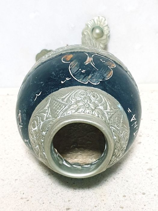 Antiga yerba mate calabaça da Argentina com armação em alpacca