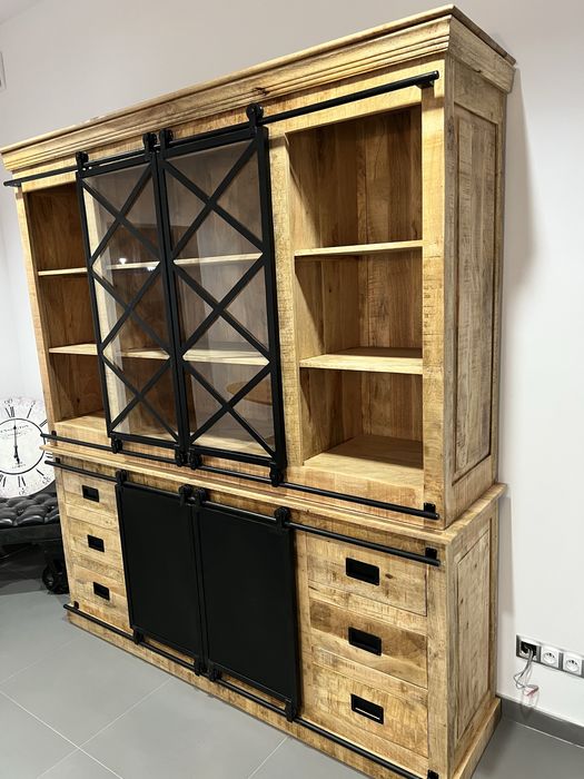 Kredens witryna loft industrialne drewno MANGO