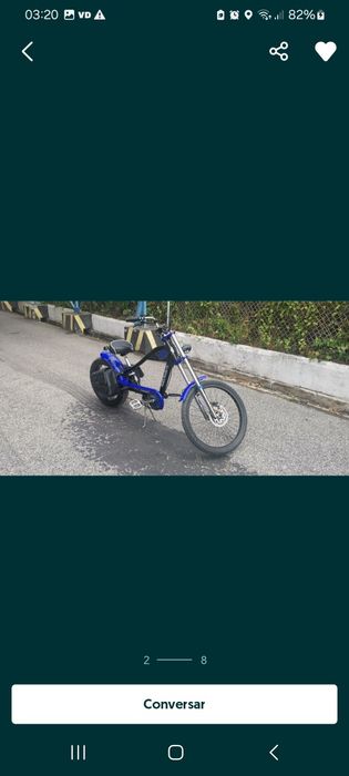 Bicicleta chopper  eléctrica  que da 50km por hora