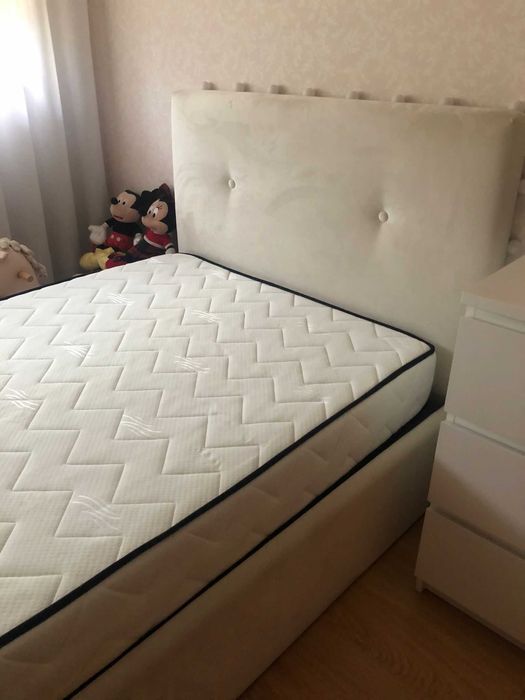 Cama Solteiro com cabeceira e colchão