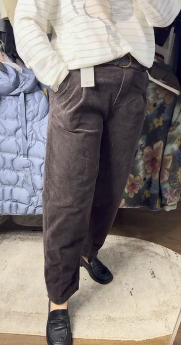Вельветові штани mom Miss Bloom коричневі Італія розмір M